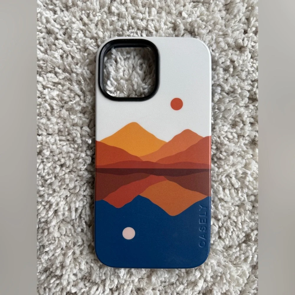 Casely day & night colorblock mountains iPhone 13 Pro Max phone case MagSafe